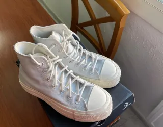 Converse plataforma beige niña