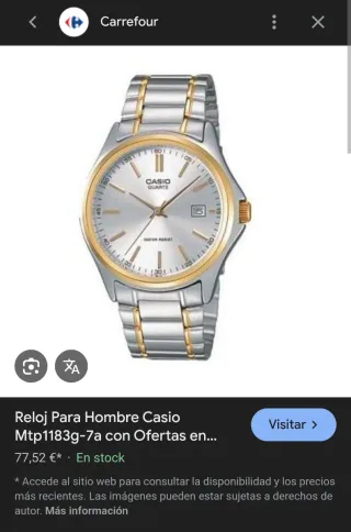 Reloj Casio MTP 1183 Quartz
