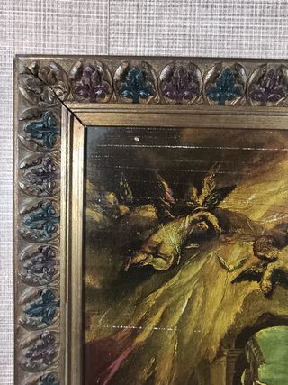 Lámina antigua La Anunciación 90x71