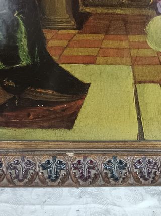 Lámina antigua La Anunciación 90x71