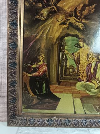 Lámina antigua La Anunciación 90x71