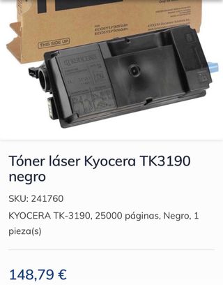 Tóner Kyocera TK3190 Negro