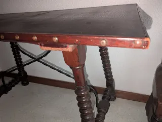 Mesa tijera antigua madera y metal