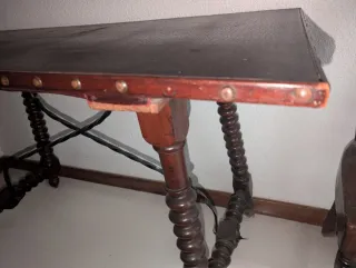 Mesa tijera antigua madera y metal