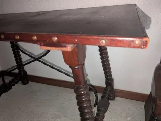 Mesa tijera antigua madera y metal