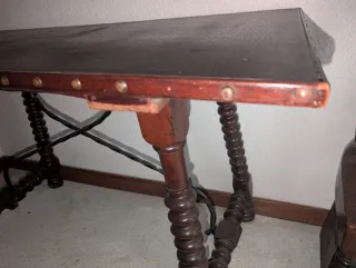 Mesa tijera antigua madera y metal