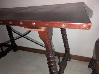 Mesa tijera antigua madera y metal