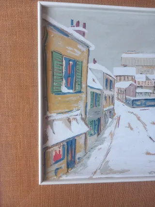 Cuadro paisaje urbano nevado