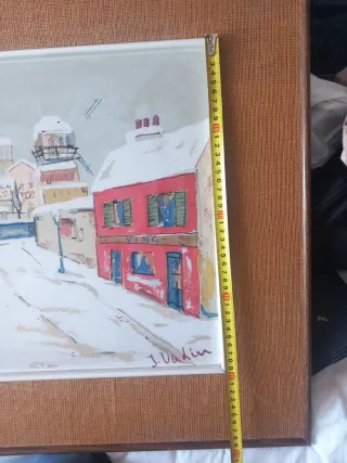 Cuadro paisaje urbano nevado