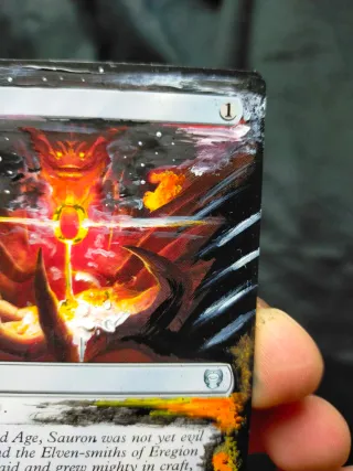 Carta Sol Ring MTG tlotr pintada a mano