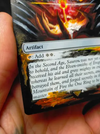 Carta Sol Ring MTG tlotr pintada a mano
