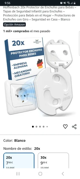 20 Protectores Enchufes Seguridad Infantil