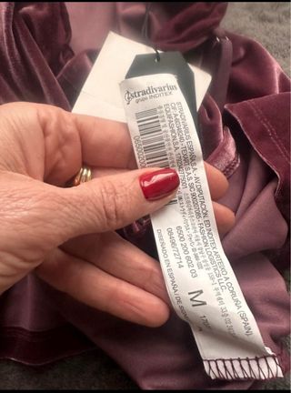 Top terciopelo Stradivarius Talla M