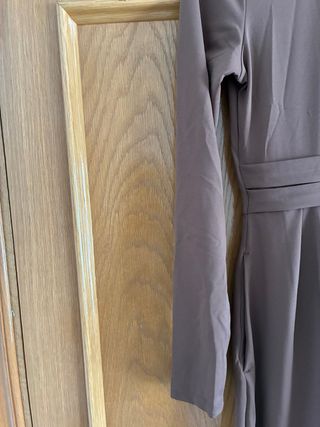 Vestido Halara Manga Larga Bolsillos Marrón