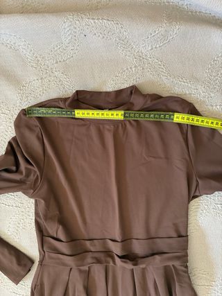 Vestido Halara Manga Larga Bolsillos Marrón