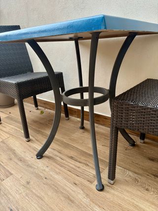Mesa y 4 Sillas Poliratán Exterior