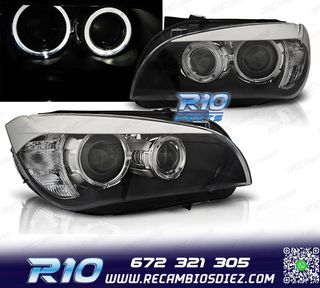 FAROS BMW X1 E84 09- OJOS ANGEL LED FONDO NEGRO
