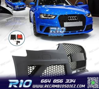 PARAGOLPES DELANTERO AUDI A4 B8 11-15 LOOK RS PARRILLA NEGRA