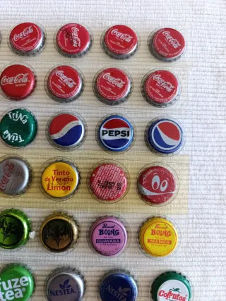 Lote de chapas de refrescos variados