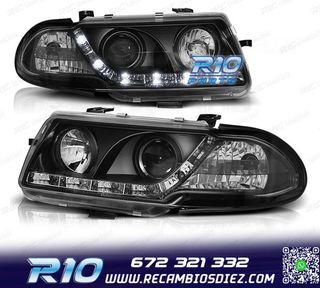 FAROS OPEL ASTRA F 91-94 LUZ DIURNA LED FONDO NEGRO