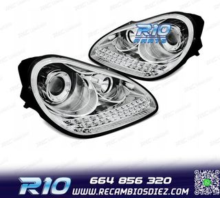 FAROS PARA PORSCHE CAYENNE 02-06 LUZ DIURNA XENON FONDO CRO