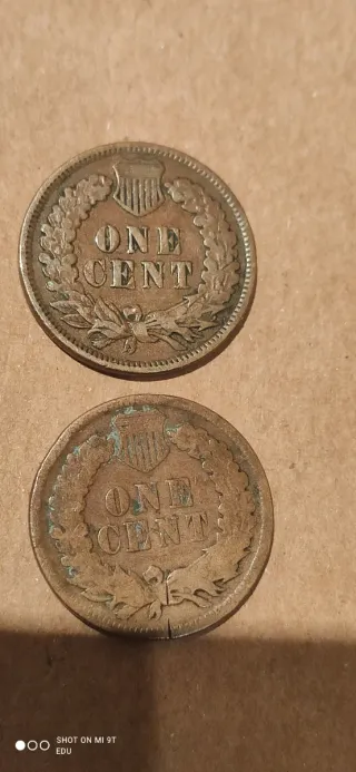 2 Monedas de 1 Centavo de EE. UU. 1900 y 1908