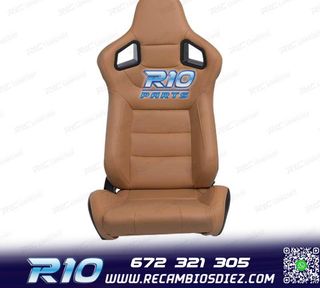 ASIENTO DEPORTIVO SEMI BAQUET ESTILO RS CUERO BEIGE