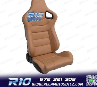 ASIENTO DEPORTIVO SEMI BAQUET ESTILO RS CUERO BEIGE
