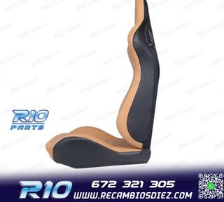 ASIENTO DEPORTIVO SEMI BAQUET ESTILO RS CUERO BEIGE