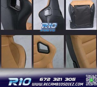 ASIENTO DEPORTIVO SEMI BAQUET ESTILO RS CUERO BEIGE