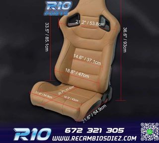 ASIENTO DEPORTIVO SEMI BAQUET ESTILO RS CUERO BEIGE