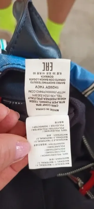 Borsa Pinko a righe blu e nere