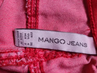 Vaqueros Mango Super Slim Rojos