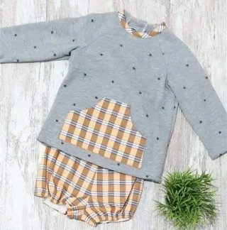 Conjunto bebé 24 meses estrellas y cuadros