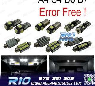 KIT 18 BOMBILLAS LED INTERIOR AUDI A4 S4 B6 B7 2002-2008