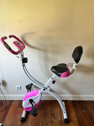 Bicicleta Estática Plegable Rosa