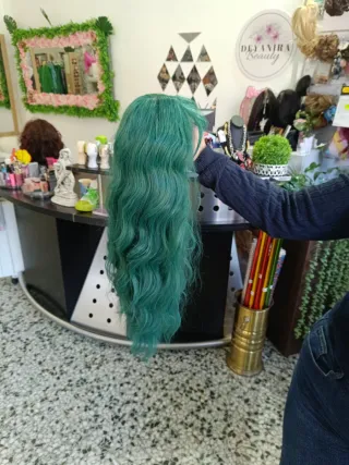 Peluca Fibra Natural Beige/Marrón