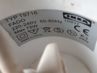 Lámpara Techo Ikea Fado Blanca