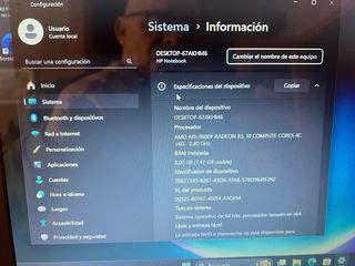 HP Portátil 8GB RAM SSD Verde