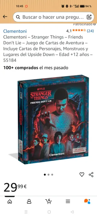 Juego de Cartas Stranger Things Clementoni