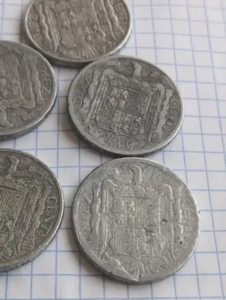 5 Monedas 10 Céntimos España 1945
