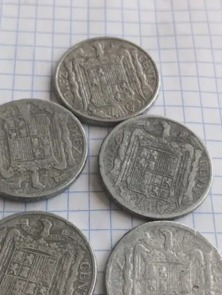 5 Monedas 10 Céntimos España 1945