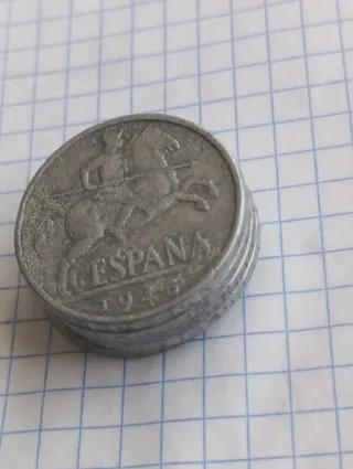 5 Monedas 10 Céntimos España 1945