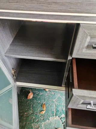 Mueble lavabo madera y cristal de 60cm