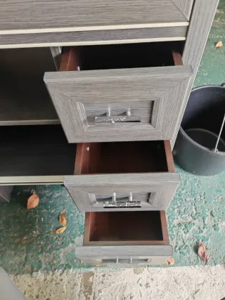 Mueble lavabo madera y cristal de 60cm