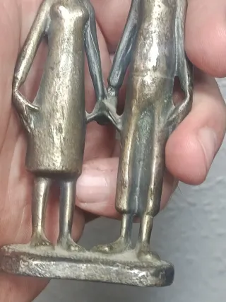 Escultura peltre niños Poulbot antigua