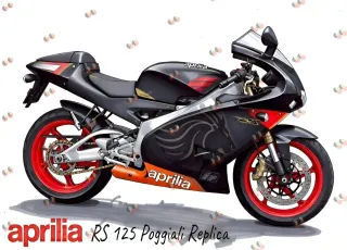 Aprilia RS 125 Poggiali Replica dibujo colección