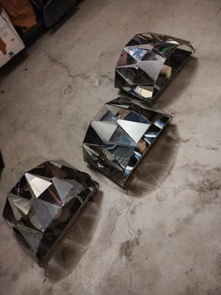 3 Lampade applique metallo argento 3 pezzi