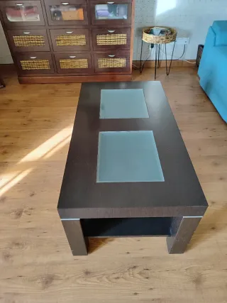 Mesa de centro madera y cristal