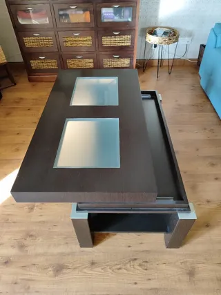 Mesa de centro madera y cristal